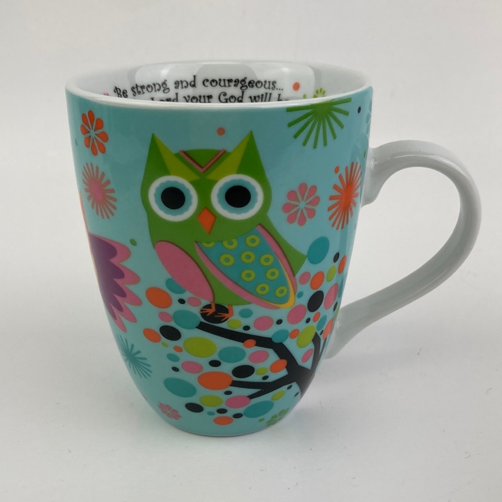 Divinity Scripture Geo Print & Owls Coffee Mug